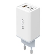 SAVIO Punjač LA-07, GaN, 65W, USB, QC4.0+, PD 3.0, bijeli