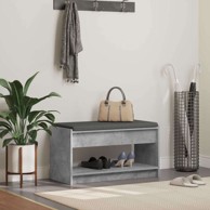 Klupa za hodnik s jastukom 83 x 38 x 45 cm, betonsko siva