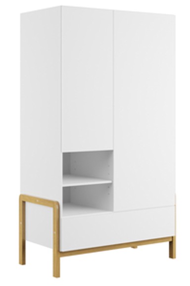 Dječji ormar Victor, bijeli, 180×100×55 cm