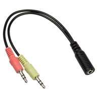 INLINE Kabel Audio slušalice, 2x 3.5 mm plug to 3.5 mm jack socket 4-pin