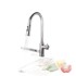 NIKCORP Kuhinjska slavina 4u1, izvlačni tuš, 4 načina mlaza, rotacija 360°, nehrđajući čelik, srebrna