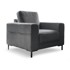 MIUFORM Tamno siva fotelja od samta Lofty Lilly, 95x90x82 cm