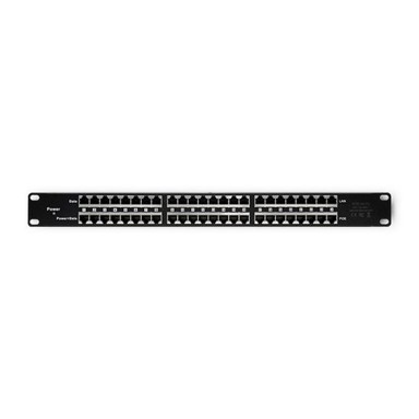 QOLTEC Prespojni panel 54477, 48V, 24 porta, crni