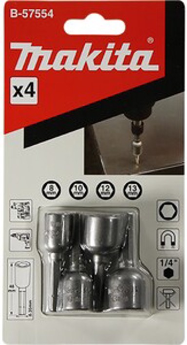 MAKITA Set nasadnih ključeva 8, 10, 12, 13 mm B-57554