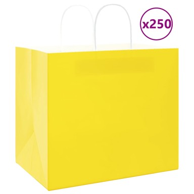 Papirnate vrećice 250 kom s ručkama 32x22x28 cm, žute