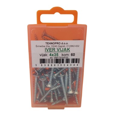 Vijak za drvo, 4.0x35 mm, 60 kom