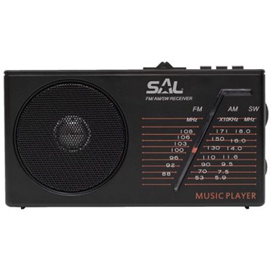 SAL Radio prijemnik RPH 1, FM, MP3, AUX, BT, solarno napajanje, crni