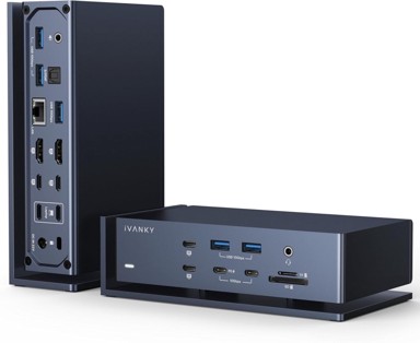IVANKY Priključna stanica FusionDock Max, 20 u 1, dual TB4, quad 6K, 7 x USB 10 Gbps, 2.5GbE, 96 W PD, SD/TF, 40 Gbps