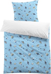 NIKCORP Dječja posteljina Astronaut 140 x 200 cm + 65 x 65 cm mikrofibra 3D print