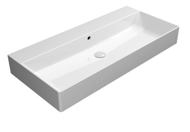 GSI Umivaonik, 100x47 cm, KUBE X, bez otvora, ExtraGlaze, keramika, sjajno bijela