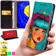 BLUEMOON Futrola tipa novčanik za Oppo Reno 13F 5G / 13 FS 5G - maska s otiskom + staklo 9H
