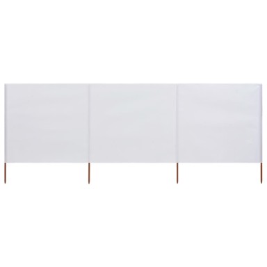 Vjetrobran s 3 panela od tkanine 400 x 160 cm pješčano bijeli