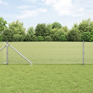 Set stupova ograde 2/1, galvanizirani čelik, 25 x 0,5 m