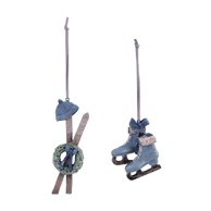 EGO DEKOR Set od 2 viseća ukrasa s klizaljkama i skijama  