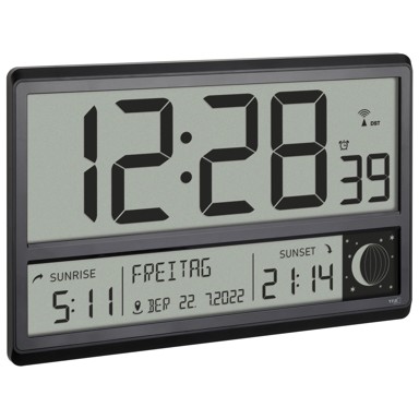 TFA Digitalni sat crni XL Funkuhr 60.4524.01