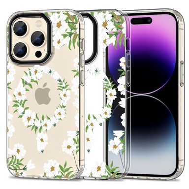 TECH-PROTECT Magmood Hybrid Magsafe maskica za iPhone 15 Pro Max White Daisy