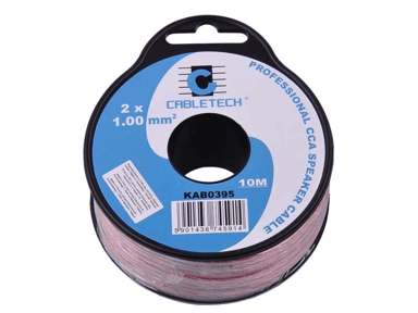 CABLETECH Automobilski kabel shuttle 2 x 1,0 mm 10 m, proziran