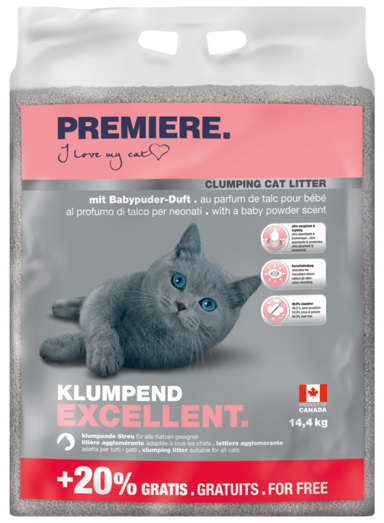 PREMIERE Pijesak za mačke EXCELLENT, 14,4 kg