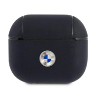 BMW Kožna futrola za AirPods 3, srebrni logo, tamno plava