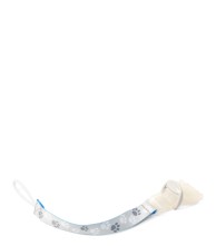 BABYONO Privjesak za dudu s kopčom, siva, uzorak šapice