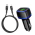 BOROFONE Auto punjač BZ14A Mercury, crni, USB + Type C, QC 3.0, PD 20W, 3A, sa Type C na Lighting kabelom