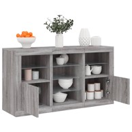 Komoda s LED svjetlima 123x37x67 cm, sivi hrast