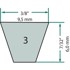 Univerzalni klinasti remen za kosilicu 9,5 x 6 x 965 mm, 3L380K 57273038