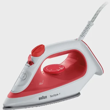BRAUN Parno glačalo TexStyle 1 SI1019RD, crveno-bijelo