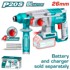 TOTAL Akumulatorski rotacijski čekić One-Stop Tools SDS Plus 5000 ud/min 2,5 J, crni