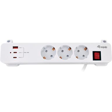 EQUIP Produžni kabel 245556, 2 m, 3 utičnice, bijeli