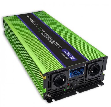 QOLTEC Auto inverter Monolith, UPS, 2000W, 4000W, 12V na 230V, Pure Sine, LCD
