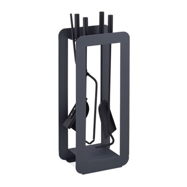 NORTHIX Set pribora za kamin, 5 dijelova, sivo/crni