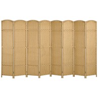 HOMESTAR Pregrada za sobu, sklopivi zaslon za privatnost, 8 panela, 320x16x170 cm, prirodna
