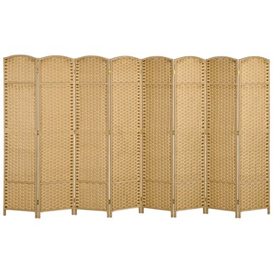 HOMESTAR Pregrada za sobu, sklopivi zaslon za privatnost, 8 panela, 320x16x170 cm, prirodna