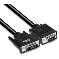 CLUB3D DVI-A na VGA kabel M/M, 3 m, crni