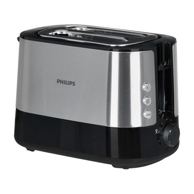 PHILIPS Toster Viva Collection HD2637/90, 2 kriške, crni/inox