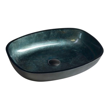 SAPHO Umivaonik Kvaore 54x39,5 cm, stakleni, petrolej zeleni