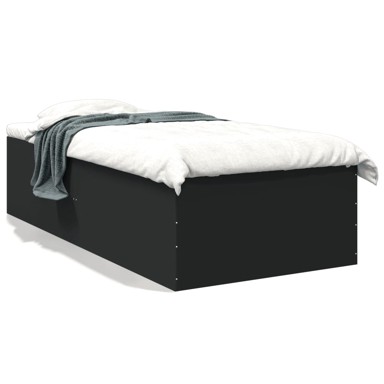 Okvir za krevet crni 90x200 cm konstruirano drvo