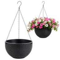 LIVEFY Viseća tegla Flowers, 26 cm, crna