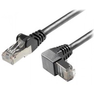 TRANSMEDIA Mrežni kabel TI46-0,5L, 0,5 m, CAT6a, SFTP, RJ45 plug ravno/angled down, crni
