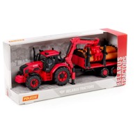 Traktor i prikolica za drva