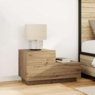 Noćni ormarić s LED svjetlima, 100x36x49 cm, zanatski hrast