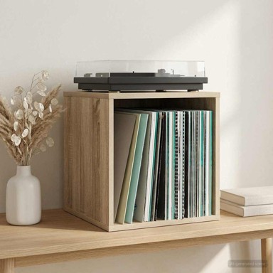 Kutija za vinilne albume, 37x36,5x38 cm, hrast sonoma