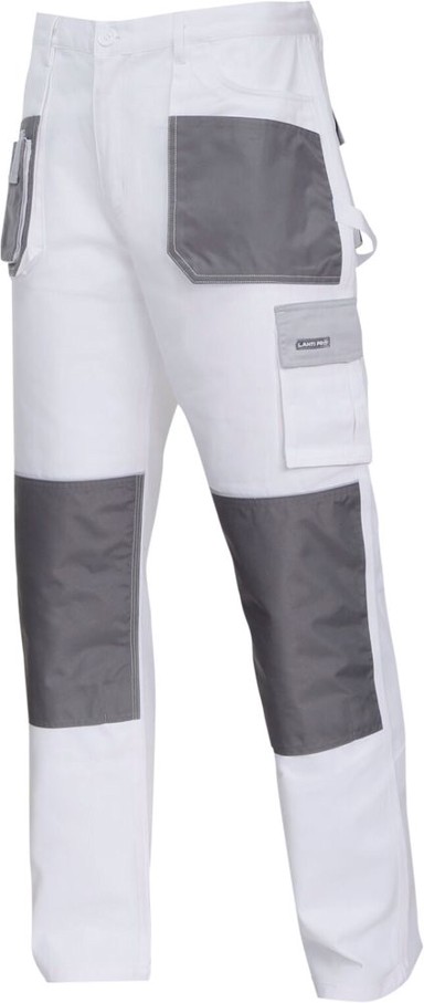 LAHTI PRO Pamučne radne hlače L4051354, veličina 2XL/54, bijelo-sive