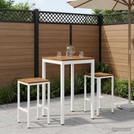 Stol za bar u vrtu 60 x 60,5 x 105 cm, prirodni i bijeli