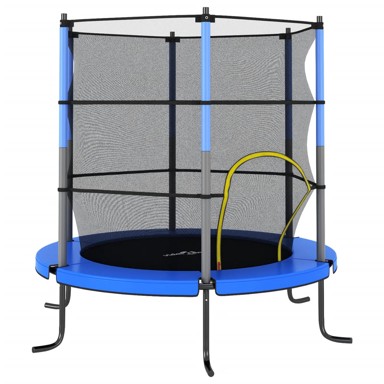 Trampolin s mrežom, okrugli, 140 x 160 cm, plavi