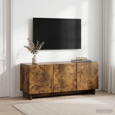 TV stalak 90 x 34,5 x 40 cm od konstruiranog drva, dimljeni hrast