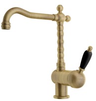 SAPHO Slavina Kirké Black za sudoper s crnom ručkom, retro bakrena