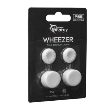 WHITE SHARK Silikonski gripovi Wheezer – bijela za PS5/PS4