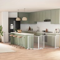 Vrata za pse s vratašcima 6 panela sklopiva 480 cm drvo topole